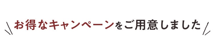 お得なキャンペーンをご用意しました