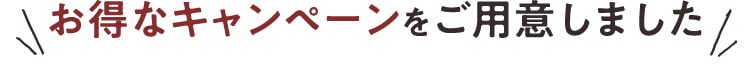 お得なキャンペーンをご用意しました