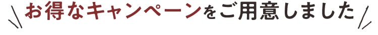 お得なキャンペーンをご用意しました