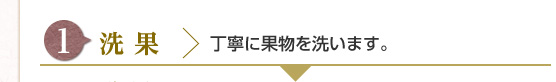 [1] 洗果 : 丁寧に果物を洗います。