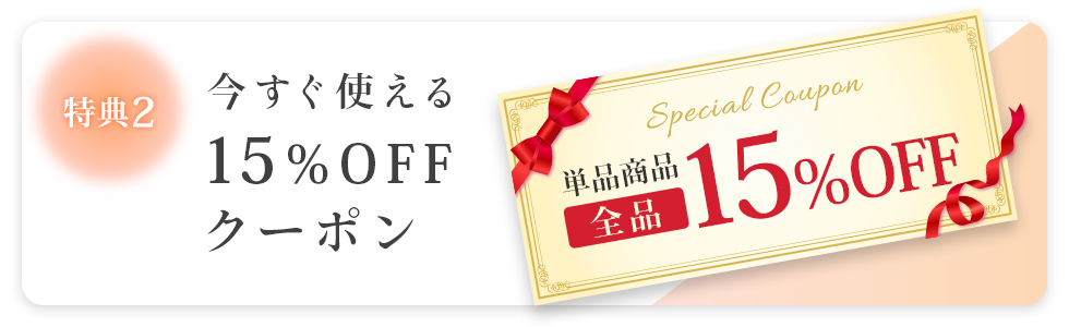 今すぐ使える単品商品全品15%OFF