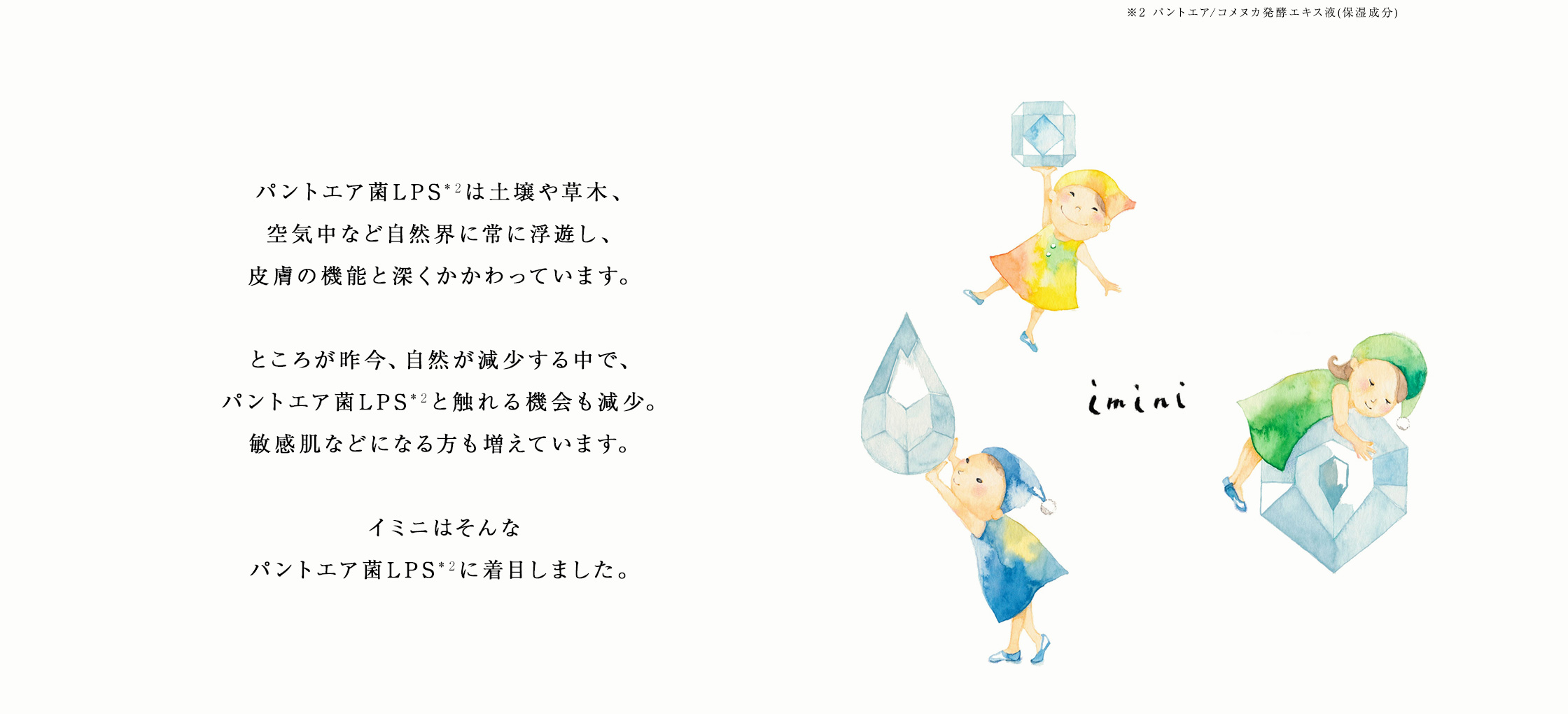 パントエア菌LPSは土壌や草木、空気中など自然界に常に浮遊し、皮膚の免疫機能と深くかかわっています。