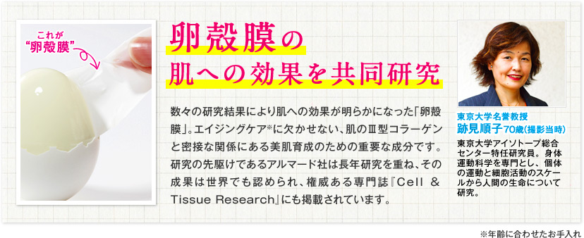 卵殻膜の肌への効果を共同研究